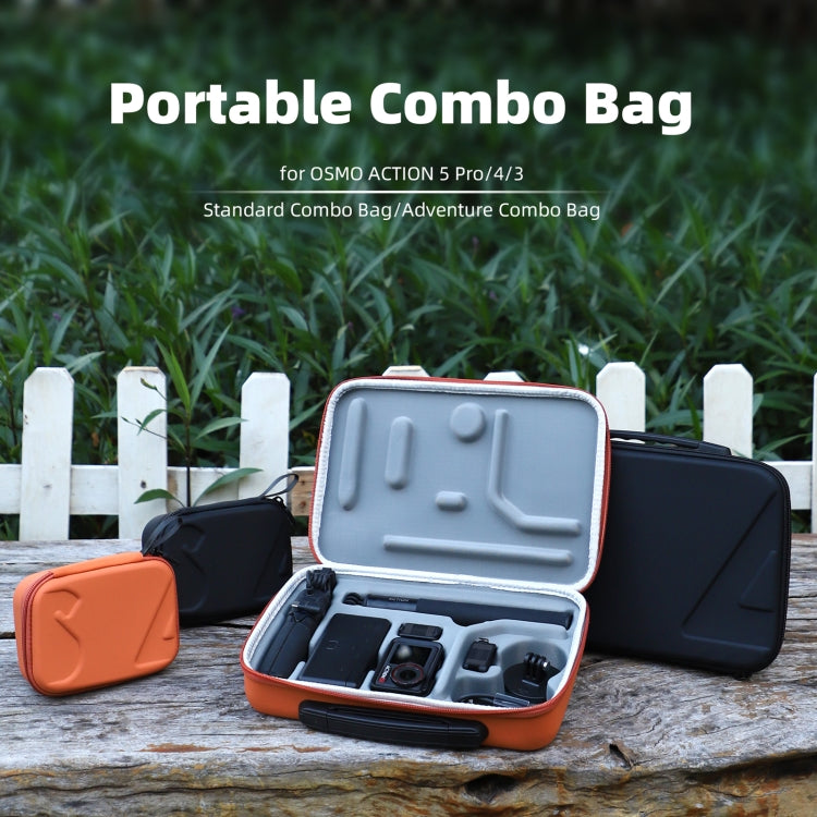 For DJI Osmo Action 5 Pro / 4 / 3 Sunnylife Portable Carrying Case Mini Standard Combo Bag (Orange)