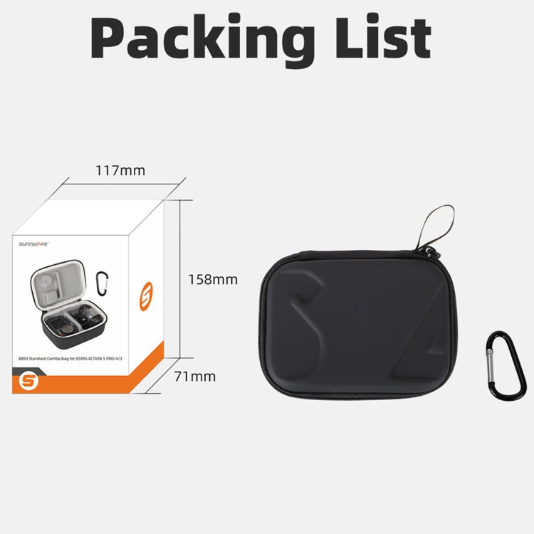For DJI Osmo Action 5 Pro / 4 / 3 Sunnylife Portable Carrying Case Mini Standard Combo Bag (Orange)