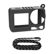 For DJI Osmo Action 5 Pro Sunnylife Silicone Protective Case Scratch-proof Camera Cover with Lanyard (Black)
