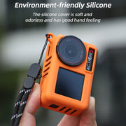 For DJI Osmo Action 5 Pro Sunnylife Silicone Protective Case Scratch-proof Camera Cover with Lanyard (Black)