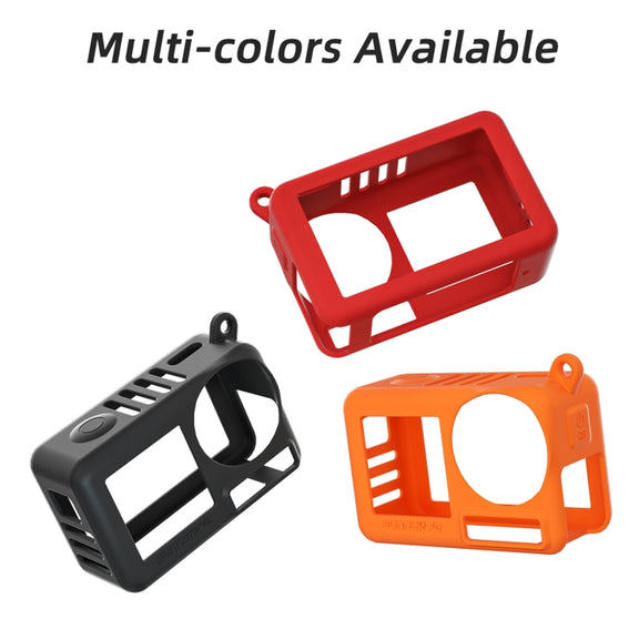 For DJI Osmo Action 5 Pro Sunnylife Silicone Protective Case Scratch-proof Camera Cover with Lanyard (Red)