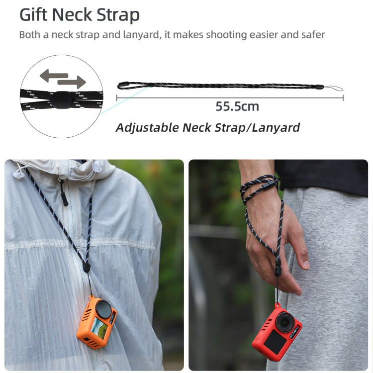 For DJI Osmo Action 5 Pro Sunnylife Silicone Protective Case Scratch-proof Camera Cover with Lanyard (Black) - free shipping - PMC TechLife - Order now!