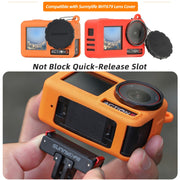 For DJI Osmo Action 5 Pro Sunnylife Silicone Protective Case Scratch-proof Camera Cover with Lanyard (Red)