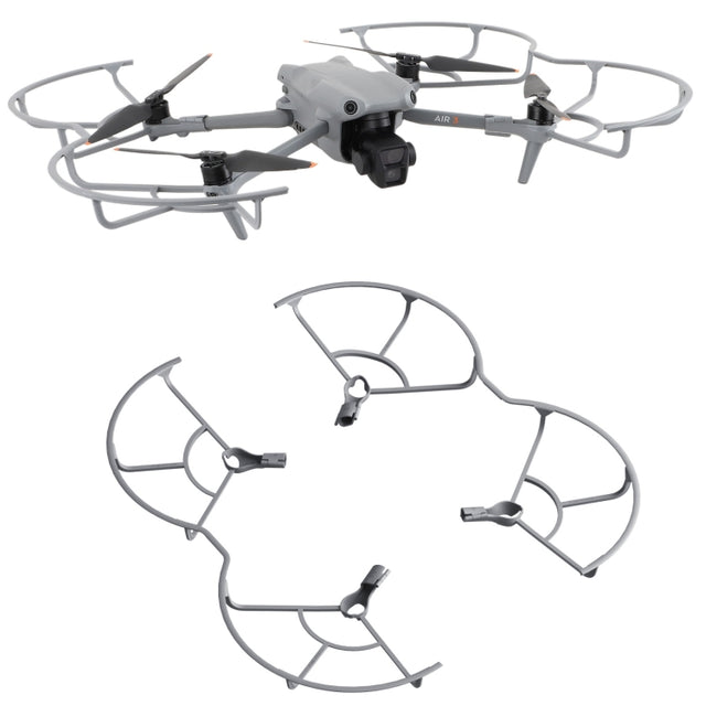 For DJI Air 3S / 3 Sunnylife Propellers Guard Protector Integrated Shielding Rings Quick Release Anti-Collision Props Safe Ring (Grey)