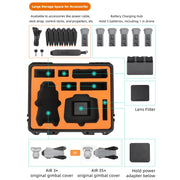 For DJI Air 3S / 3 Sunnylife Safety Carrying Case Large Capacity Water-resistant Shock-proof Hard Travel Case (Black)