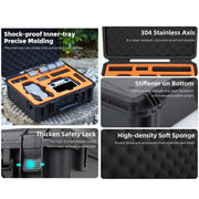 For DJI Air 3S / 3 Sunnylife Safety Carrying Case Large Capacity Water-resistant Shock-proof Hard Travel Case (Black)
