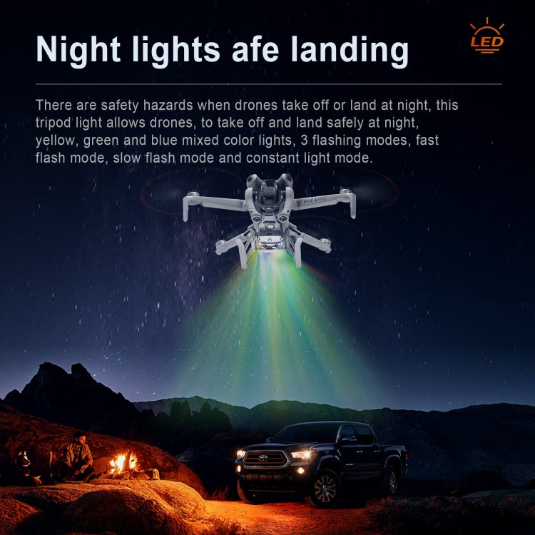 For DJI Mini 4 Pro STARTRC LED Light Folding Heightened Landing Gear Training Rack (Grey) - free shipping - PMC Jewellery - Order now!