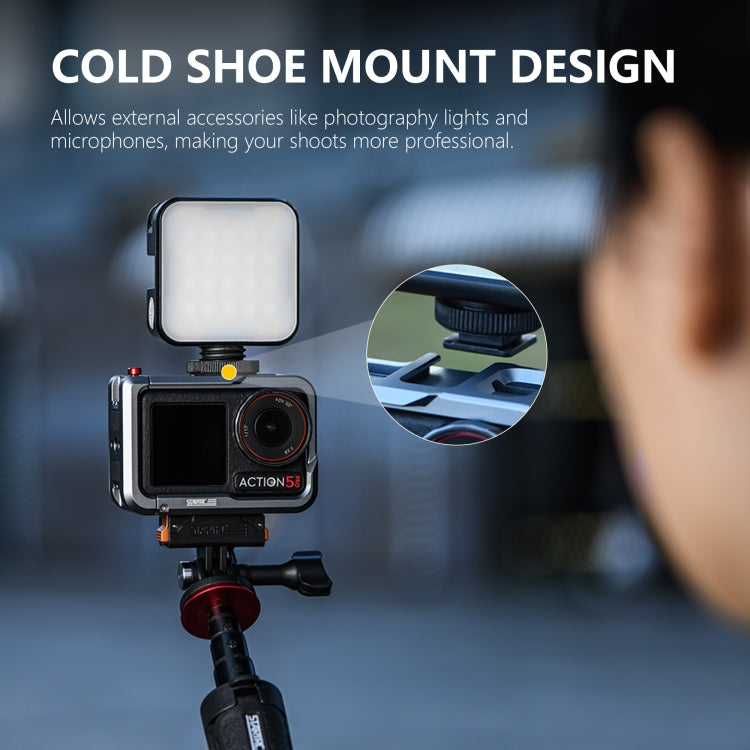 For DJI Osmo Action 5 Pro STARTRC Metal Cage Expansion Adapter Frame with Cold Shoe (Grey) - free shipping - PMC Jewellery - Order now!