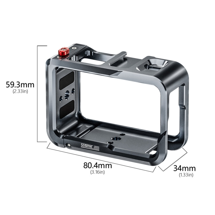 For DJI Osmo Action 5 Pro STARTRC Metal Cage Expansion Adapter Frame with Cold Shoe (Grey) - free shipping - PMC Jewellery - Order now!