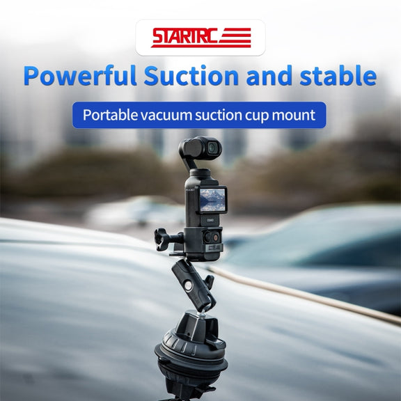 For DJI OSMO Pocket 3 STARTRC Suction Cup Holder Expansion Adapter Bracket (Black)