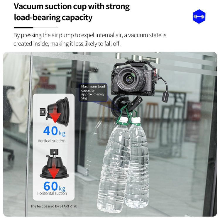 For DJI OSMO Pocket 3 STARTRC Suction Cup Holder Expansion Adapter Bracket (Black)