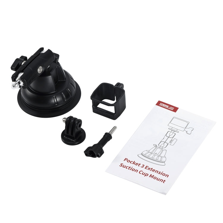For DJI OSMO Pocket 3 STARTRC Suction Cup Holder Expansion Adapter Bracket (Black)