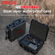 For DJI Osmo Action 5 Pro STARTRC Water-resistant EVA ABS Dual-layer Suitcase Storage Box (Black)