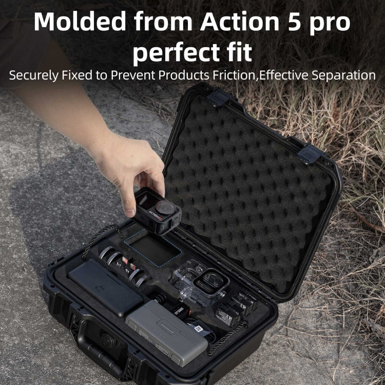 For DJI Osmo Action 5 Pro STARTRC Water-resistant EVA ABS Dual-layer Suitcase Storage Box (Black)