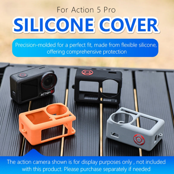 For DJI Osmo Action 5 Pro STARTRC Silicone Protective Case with Lens Cover (Orange)