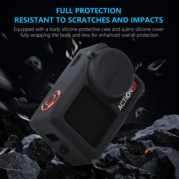 For DJI Osmo Action 5 Pro STARTRC Silicone Protective Case with Lens Cover (Orange)