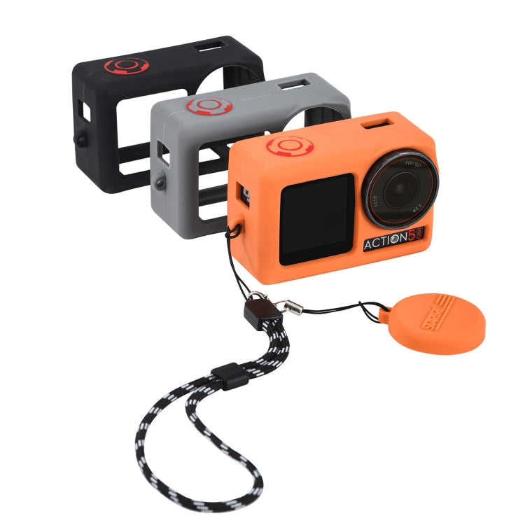 For DJI Osmo Action 5 Pro STARTRC Silicone Protective Case with Lens Cover (Orange)