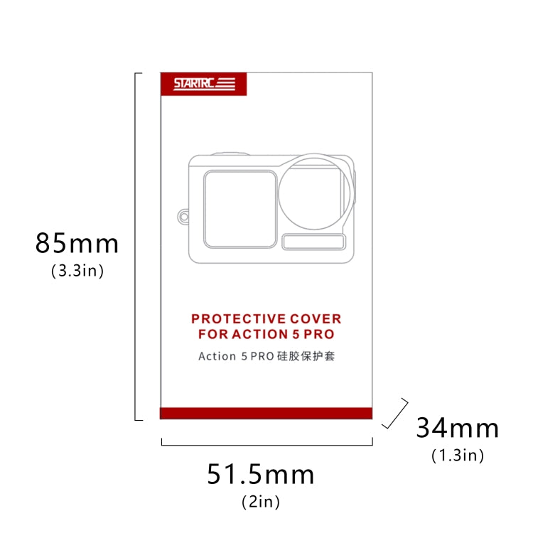 For DJI Osmo Action 5 Pro STARTRC Silicone Protective Case with Lens Cover (Black) - free shipping - PMC TechLife - Order now!