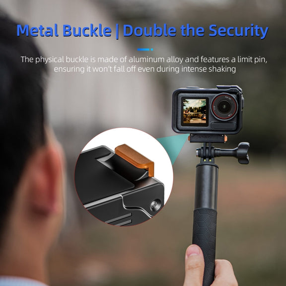 For DJI Osmo Action 5 Pro / 4 / 3 STARTRC Plastic Quick Adapter Magnetic Extension Bracket (Black)