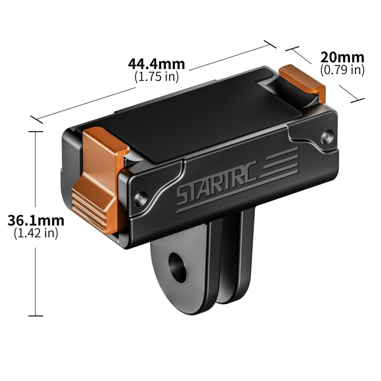 For DJI Osmo Action 5 Pro / 4 / 3 STARTRC Plastic Quick Adapter Magnetic Extension Bracket (Black) - free shipping - PMC TechLife - Order now!