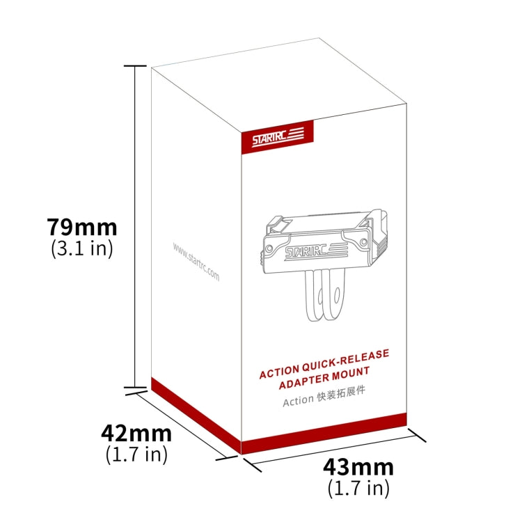 For DJI Osmo Action 5 Pro / 4 / 3 STARTRC Plastic Quick Adapter Magnetic Extension Bracket (Black) - free shipping - PMC TechLife - Order now!