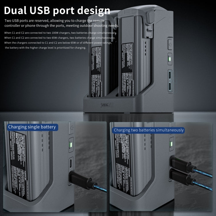 For DJI Air 3S / 3 Two-way Charging Butler Battery Charger (Grey) - free shipping - PMC Jewellery - Order now!