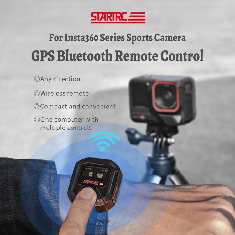 STARTRC GPS Bluetooth Remote Control For Insta360 X4 Series / Ace Pro Series / GO 3S Series (Black) - free shipping - PMC TechLife - Order now!