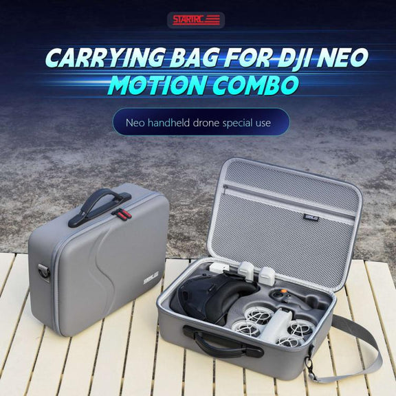 For DJI Neo STARTRC Upgraded Shoulder PU Storage Bag Handbag (Grey)