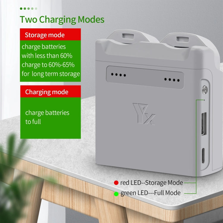 For DJI Neo XY 2-Channel Battery Charger Battery Charge Manager (Grey)