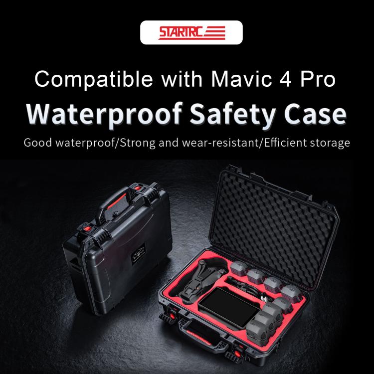 For DJI Mavic 4 Pro STARTRC Water-resistant ABS Suitcase Storage Box (Black)