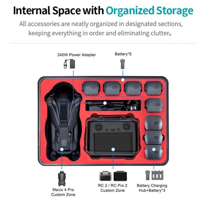 For DJI Mavic 4 Pro STARTRC Waterproof ABS Suitcase Storage Box (Black) - free shipping - PMC Jewellery - Order now!