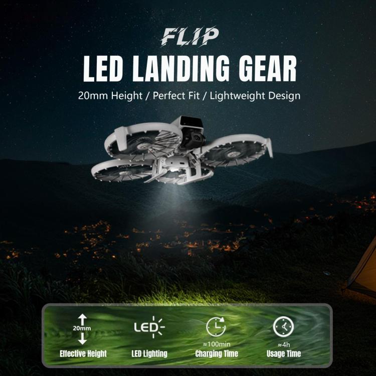 For DJI Flip STARTRC LED Light Folding Heightened Landing Gear Training Rack - free shipping - PMC Jewellery - Order now!