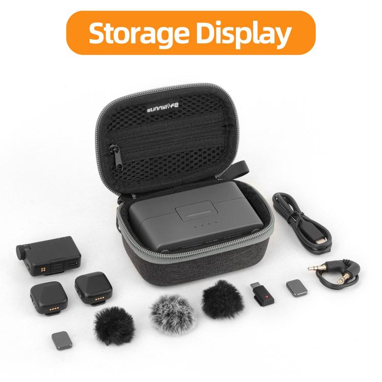 For DJI Mic Mini Sunnylife Portable Protective Box Storage Bag (Black)