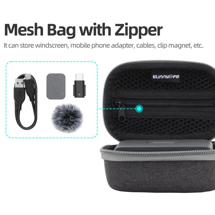 For DJI Mic Mini Sunnylife Portable Protective Box Storage Bag (Black) - free shipping - PMC Jewellery - Order now!