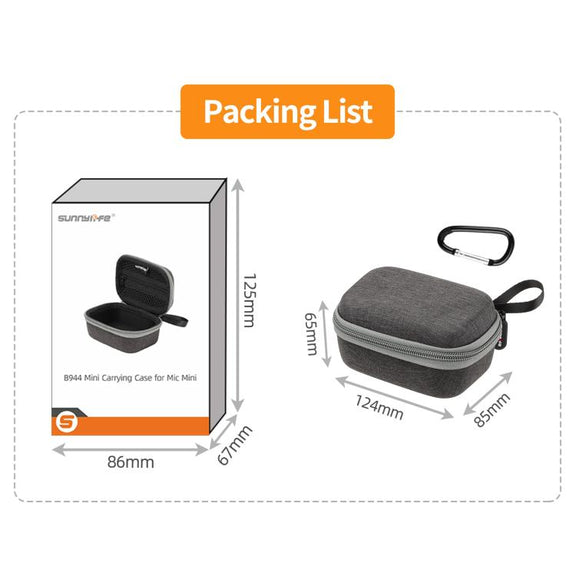 For DJI Mic Mini Sunnylife Portable Protective Box Storage Bag (Black)