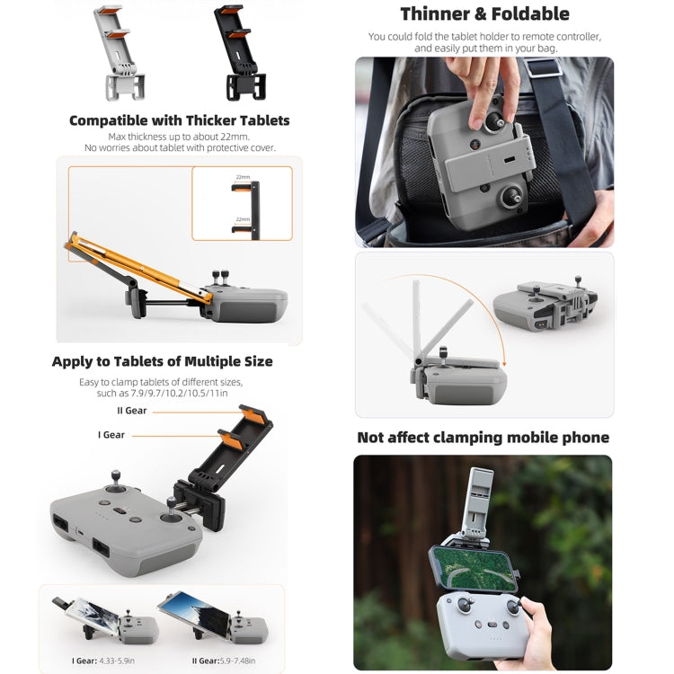 Sunnylife Remote Controller Tablet Holder Stand For DJI RC-N3 / RC-N2 / RC-N1 (Grey)