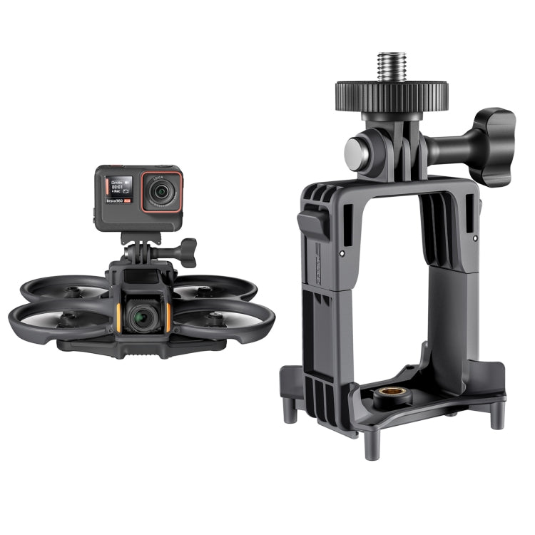 For DJI Avata 2 STARTRC Action Camera Holder Mount Drone Expansion Bracket (Black) - free shipping - PMC Jewellery - Order now!