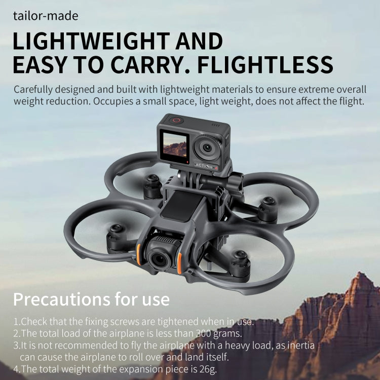 For DJI Avata 2 STARTRC Action Camera Holder Mount Drone Expansion Bracket (Black) - free shipping - PMC Jewellery - Order now!