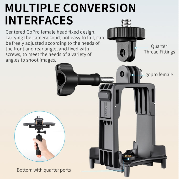 For DJI Avata 2 STARTRC Action Camera Holder Mount Drone Expansion Bracket (Black) - free shipping - PMC Jewellery - Order now!