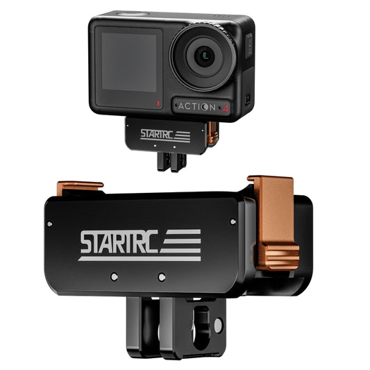 For DJI Osmo Action 5 Pro / 4 / 3 STARTRC Metal Quick Adapter Magnetic Foldable Extension Bracket (Black+Orange) - free shipping - PMC Jewellery - Order now!
