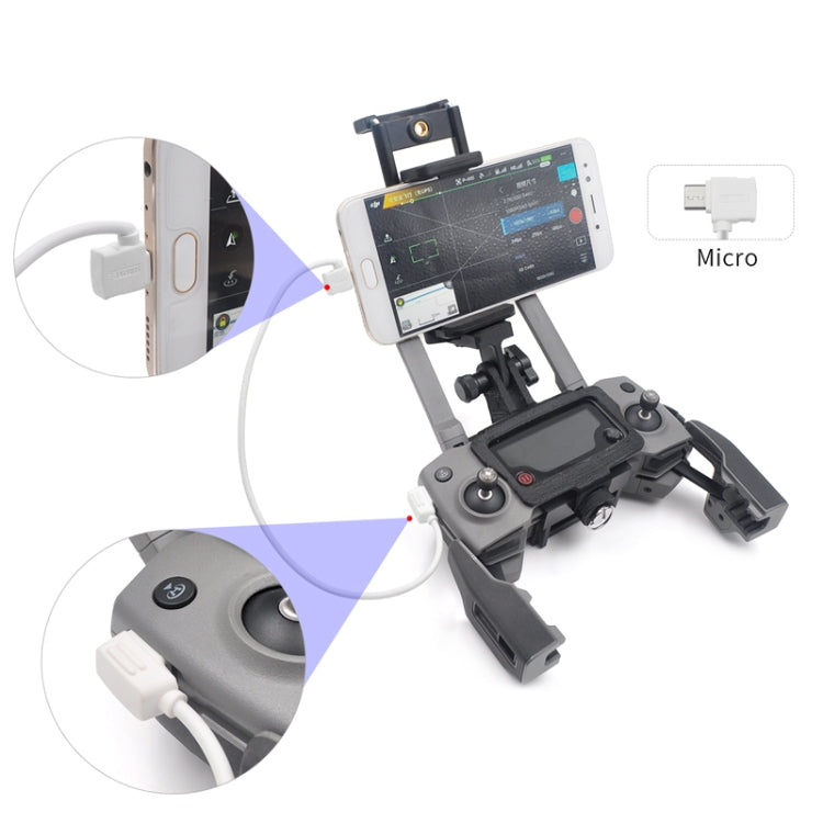STARTRC 30cm Micro USB to Micro USB Converting Connector Data Cable for DJI Mavic Mini /  Air, Shark Remote Controller(White) - Other by STARTRC | Online Shopping South Africa | PMC Jewellery | Buy Now Pay Later Mobicred