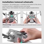 For DJI Mini 3 / 3 Pro BRDRC Folding Heightened Landing Gear Training Rack (Grey)