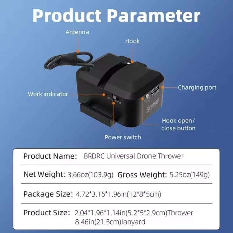 BRDRC Air-Dropping System Drone Thrower Parabolic For DJI Mini 4 Pro / 3 Pro / Air 3 / Mavic 3 / 3 Pro (Black) - free shipping - PMC Jewellery - Order now!