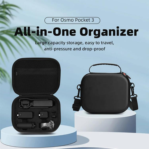 For DJI OSMO Pocket 3 BRDRC Full Set Portable Carrying Case Shoulder Storage Bag (Black)