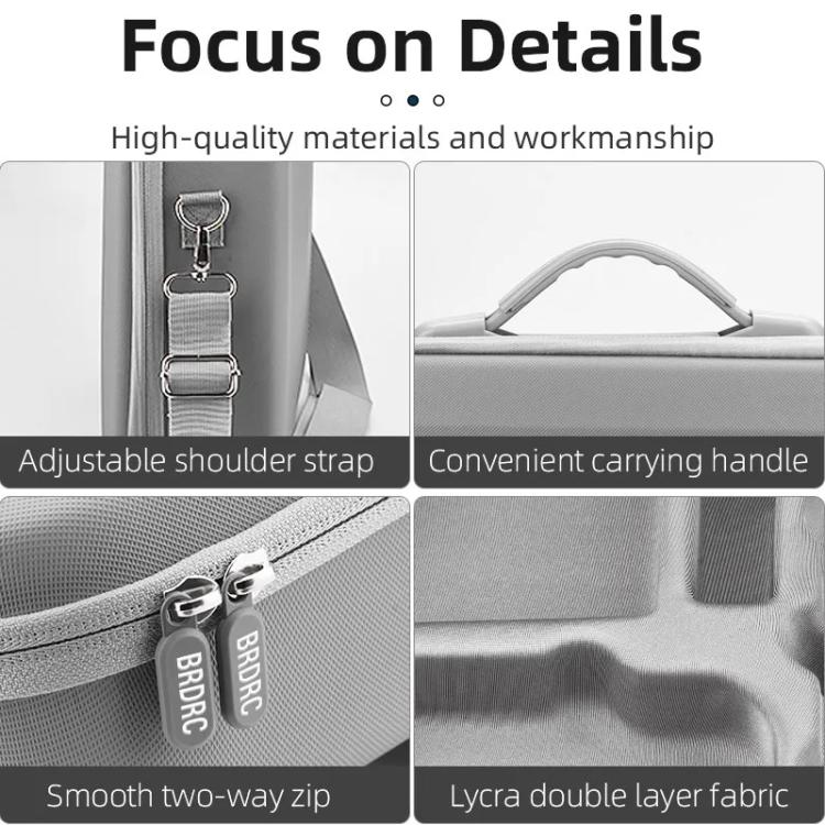 For DJI Mini 4 Pro BRDRC Shoulder Drone Remote Control Storage Carrying Bag (Grey) - free shipping - PMC TechLife - Order now!