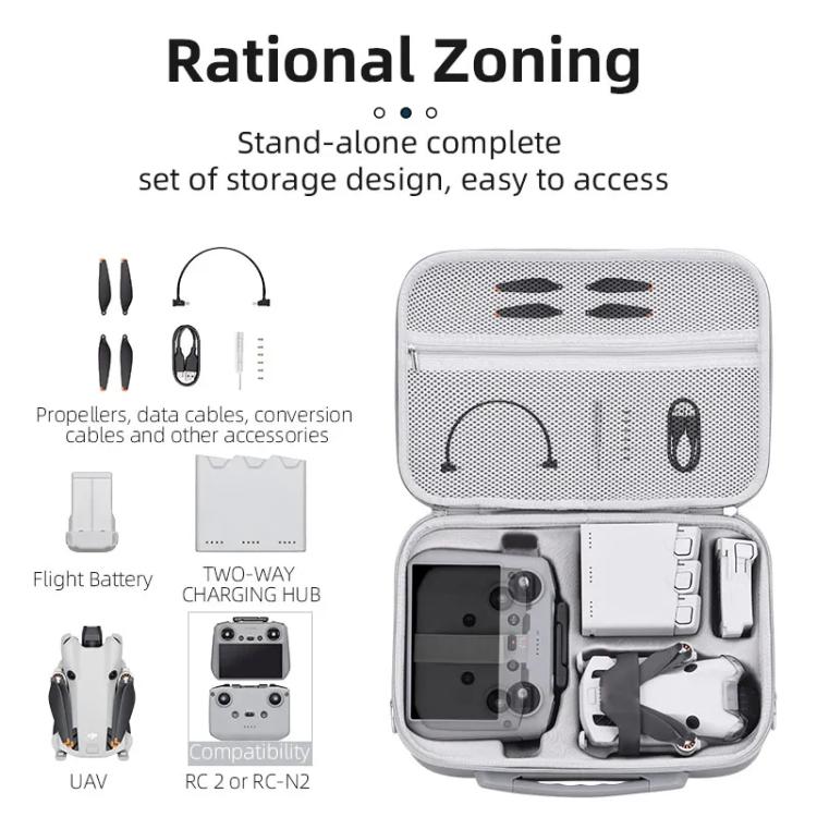 For DJI Mini 4 Pro BRDRC Shoulder Drone Remote Control Storage Carrying Bag (Grey) - free shipping - PMC TechLife - Order now!