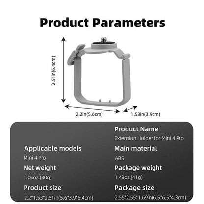 For DJI Mini 4 Pro BRDRC Action Camera Holder Bracket Adapter Drone Gimbal Extension Mount (Grey) - free shipping - PMC Jewellery - Order now!