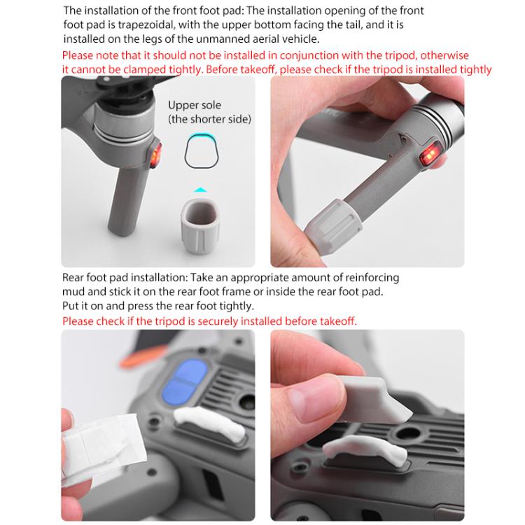 For DJI Mavic Air 2S BRDRC Drone Legs Feet Cover Protective Pad Dust-proof Cover (Grey)