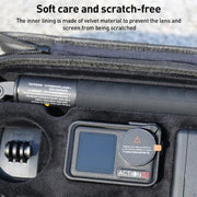 For DJI Osmo Action 5 Pro / 4 / 3 Hand Strap Shoulder Bag Camera and Accessories PU Storage Bag (Black)