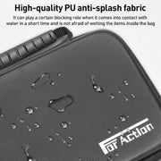 For DJI Osmo Action 5 Pro / 4 / 3 Hand Strap Shoulder Bag Camera and Accessories PU Storage Bag (Black)
